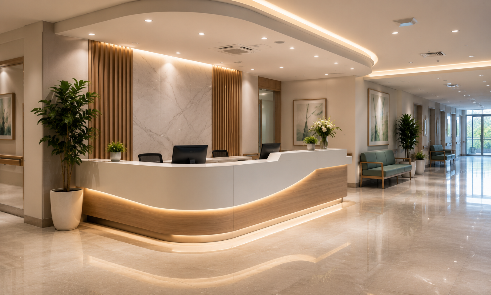 Reception and lobby counter fabrication
