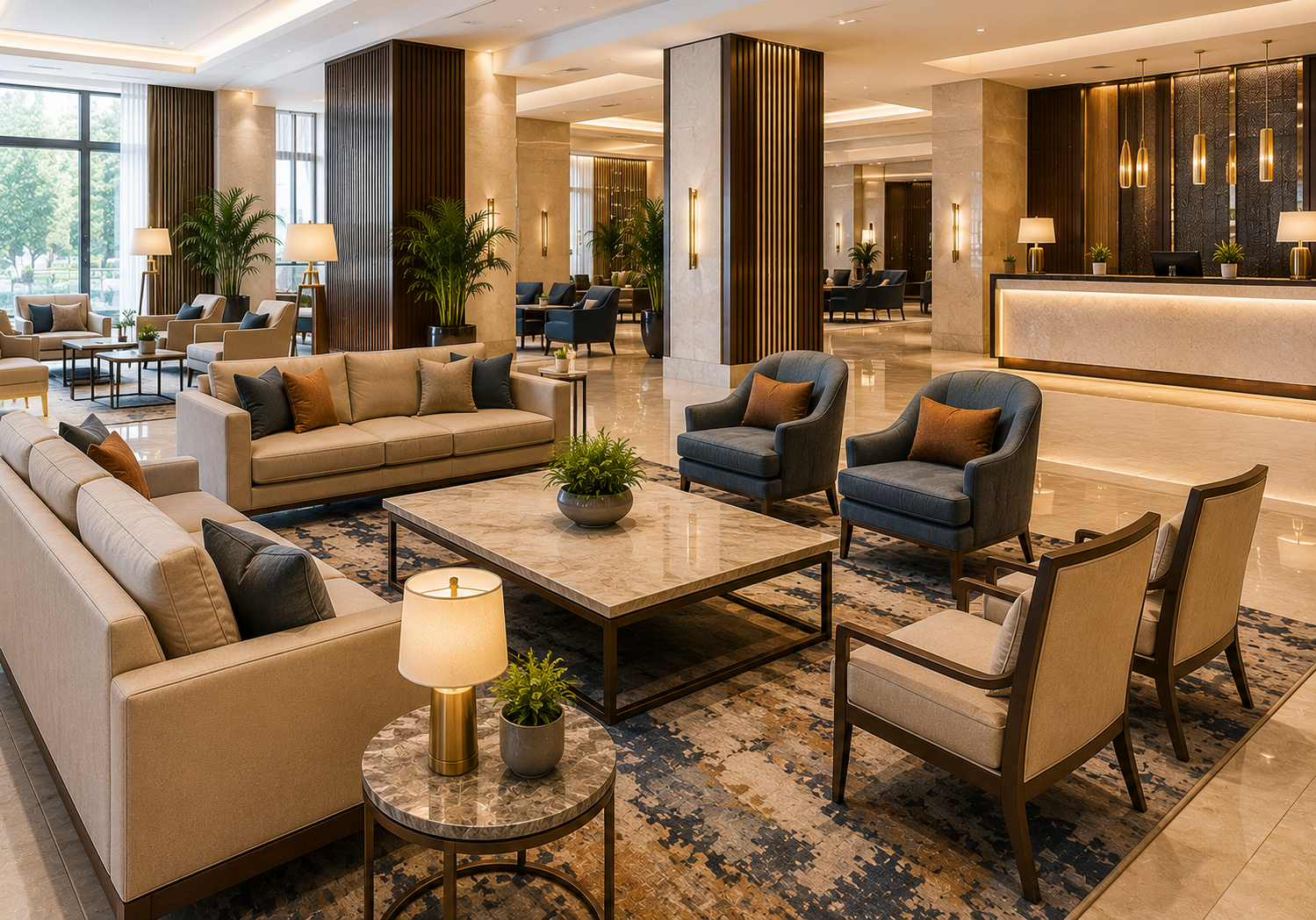 Hotel lobby interior fit-out by UFLIX
