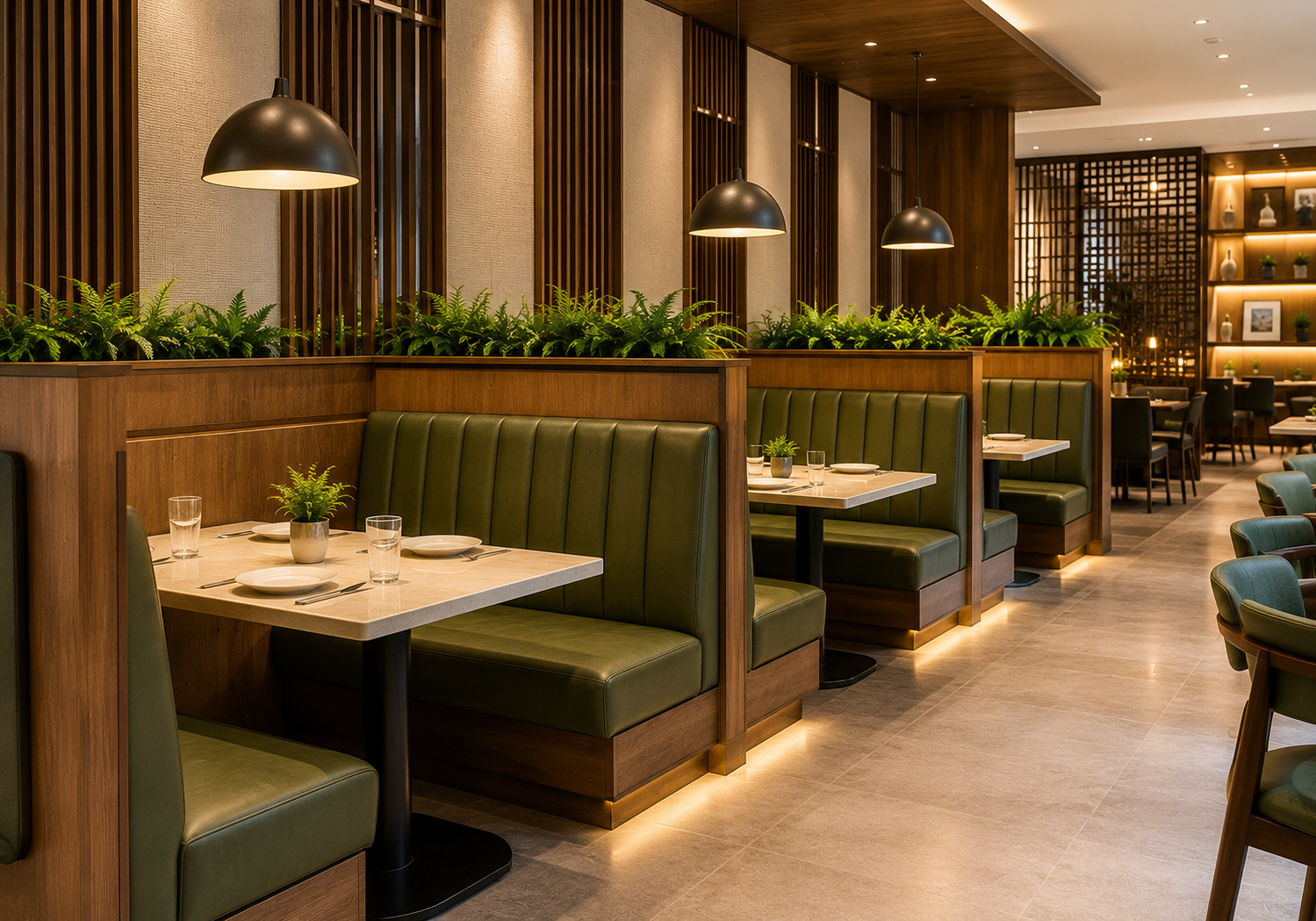 Restaurant seating and booth fixtures