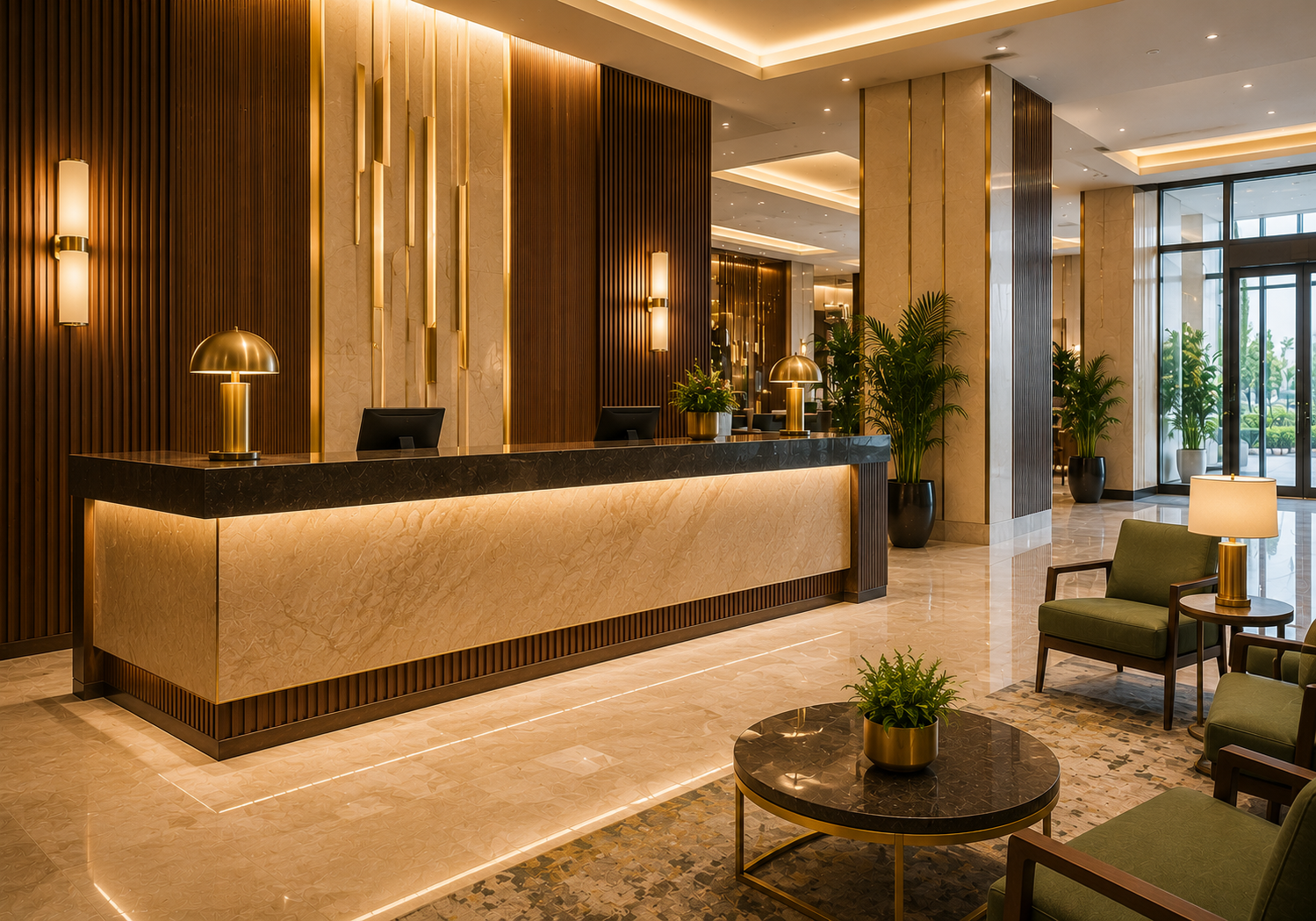 Reception and front desk area