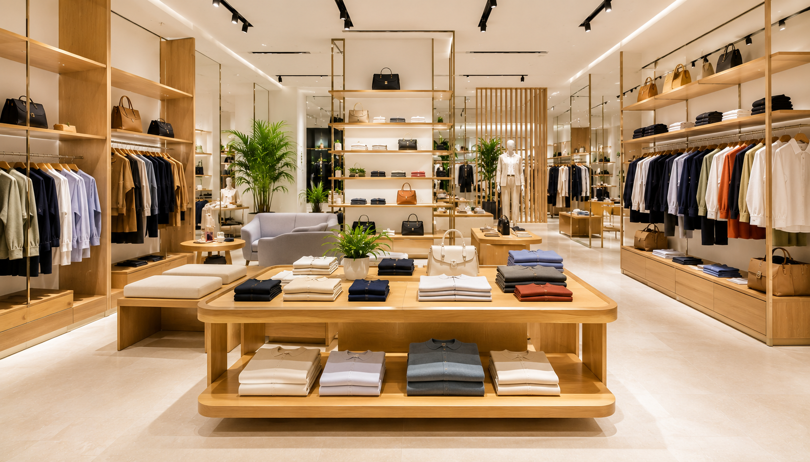 Retail checkout and merchandising area