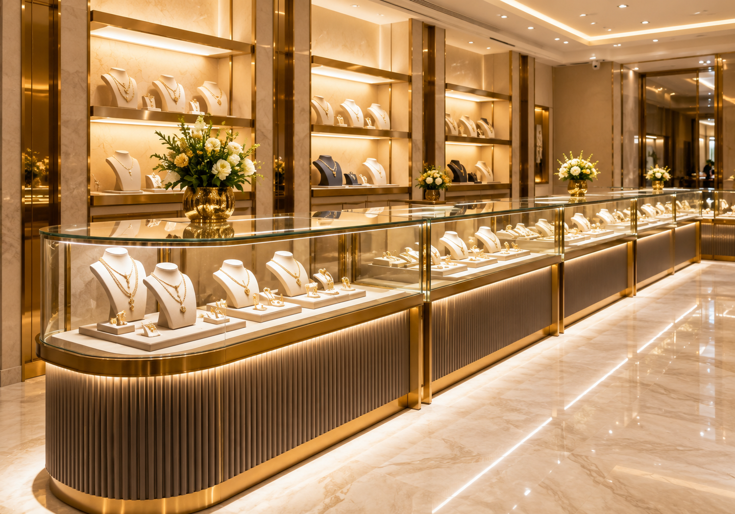 Custom jewelry display counter fabrication