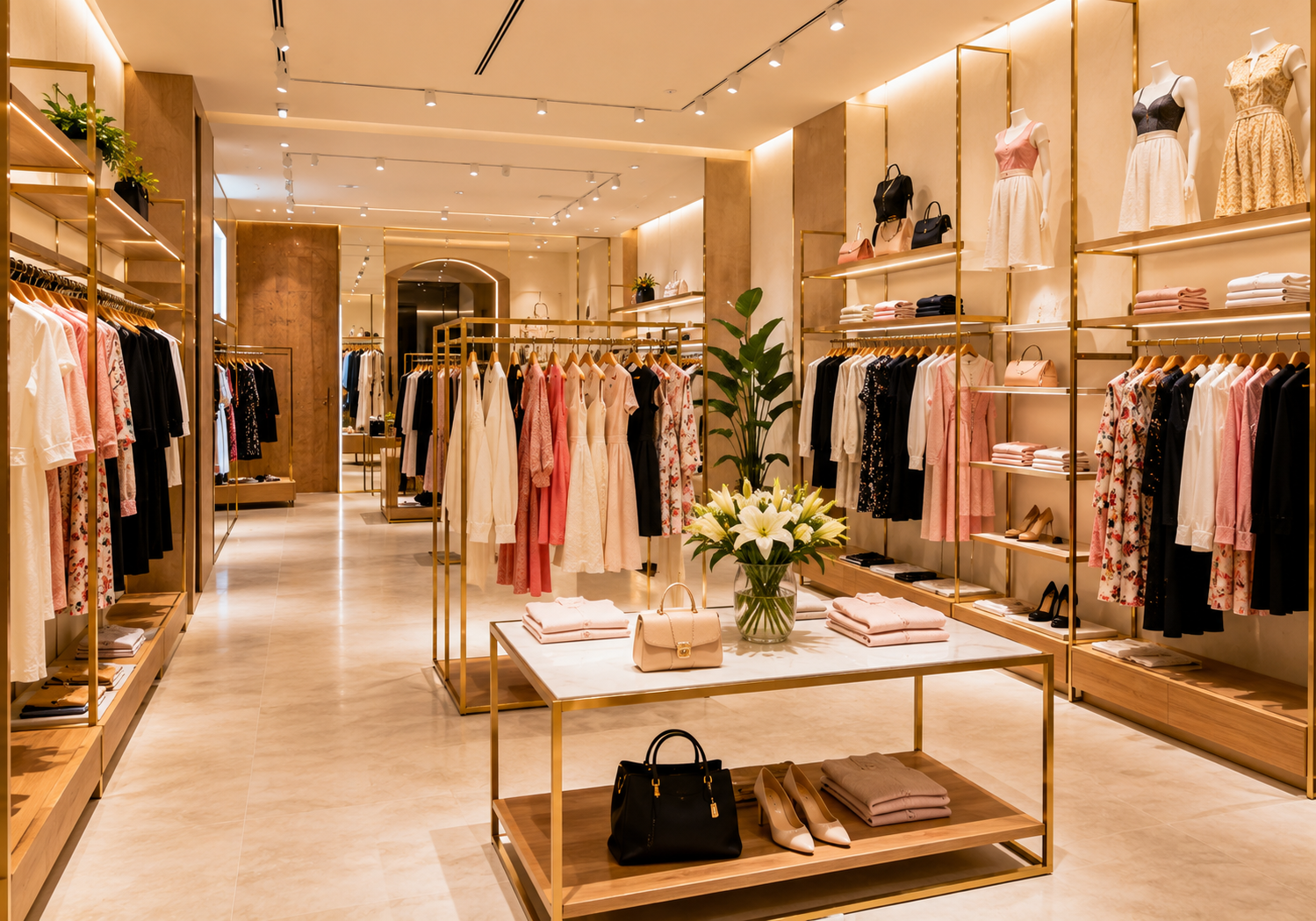 Boutique clothing rack and fixtures